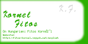 kornel fitos business card